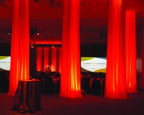 White Sheer Drape, uplighting