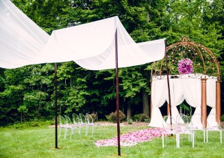 White Sheer Wedding Drape - Chuppah