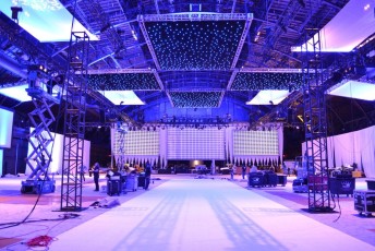 Chameleon Star Drape, White Encore, Smoke Grey and Pure White Event Carpet