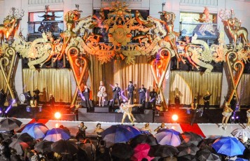 Bullion Drape for Barneys NY Window Reveal - Custom