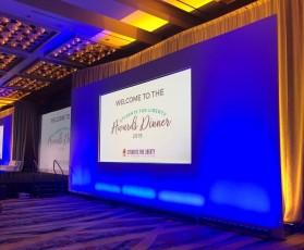 Single Screen AV-Drop Modular backdrop surround for awards dinner