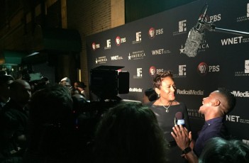 Step and repeat AV-Drop Modular backdrop for PBS Hamilton America event